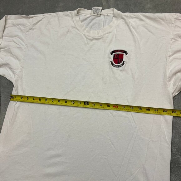 Vintage Single stitch Boston University Tshirt White Size XL Pullover Crewneck - Picture 10 of 13
